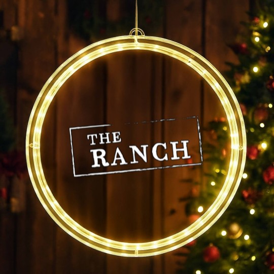 Discover The Ranch White Writing Fitted Scoop LED Christmas Window Lights