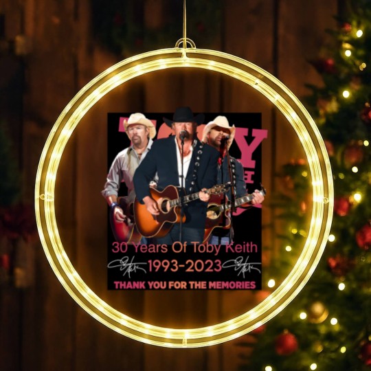 Discover New 30 Years Of Toby Keith 1993 - 2023 Thank You LED Christmas Window Lights
