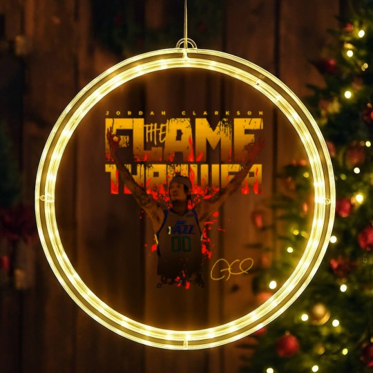 Discover Jordan Clarkson Flamethrower - Jordan Clarkson Utah Jazz - LED Christmas Window Lights