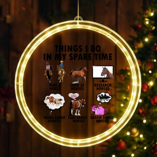 Discover Horse Lover LED Christmas Window Lights | Gift For Horse Lover | Things I Do In Spare Time LED Christmas Window Lights