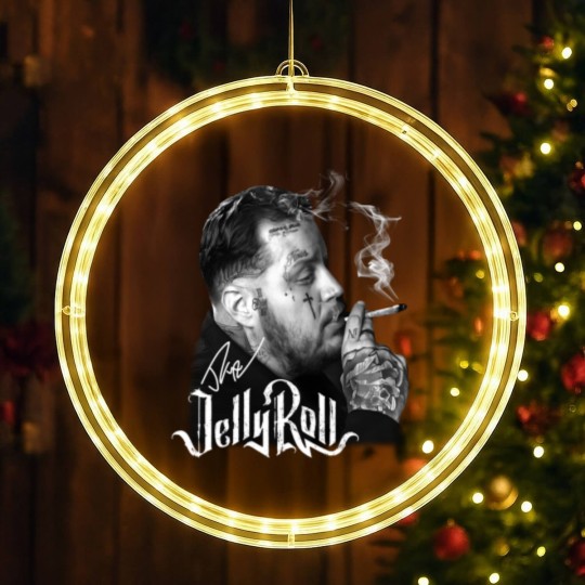 Discover Jelly Roll LED Christmas Window Lights, Jelly Roll Country Music LED Christmas Window Lights, Jelly Roll Addiction Fan LED Christmas Window Lights