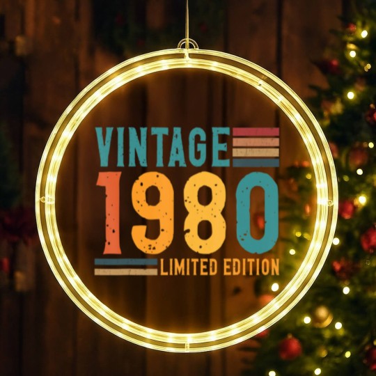 Discover Vintage 1980  42 Years Old Birthday LED Christmas Window Lights