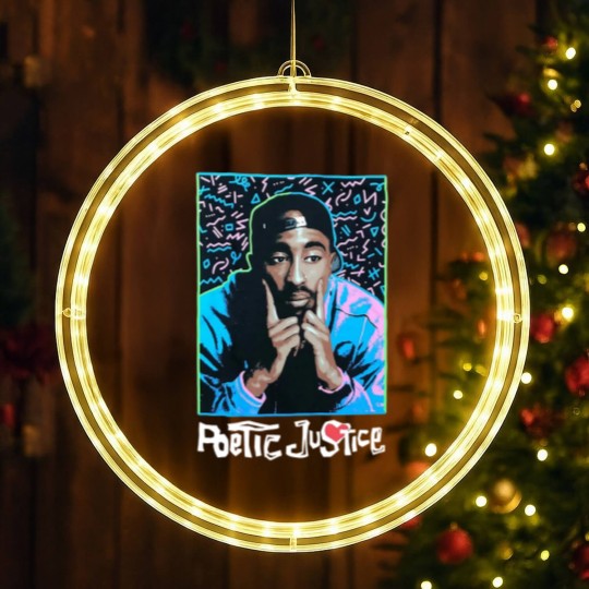 Discover Tupac Shakur Poetic Justice Black LED Christmas Window Lights - NWT