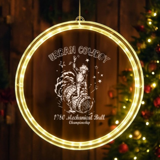 Discover Urban Cowboy 1980's Mechanical Bull Vintage 80's LED Christmas Window Lights