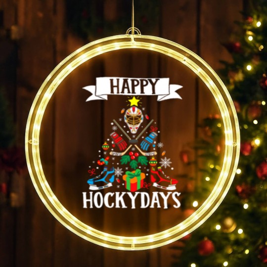 Discover Ice I Love Hockey Player Team LED Christmas Window Lights
