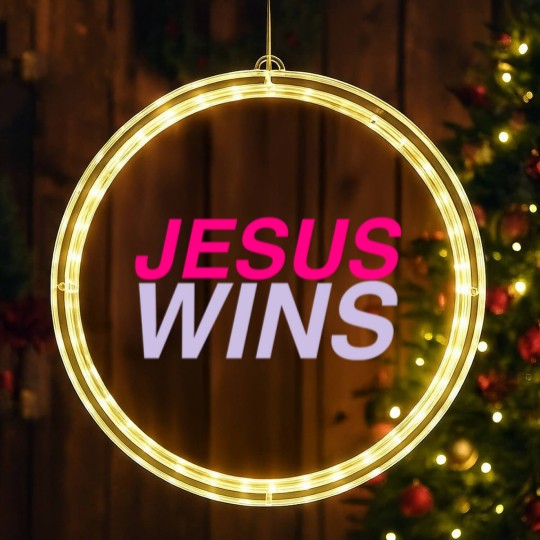 Discover Jesus Wins LED Christmas Window Lights