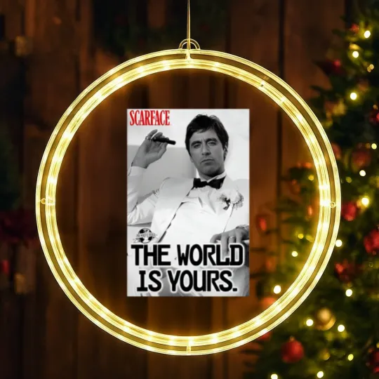 Discover Scarface The World Is Yours LED Christmas Window Lights, Al Pacino LED Christmas Window Lights
