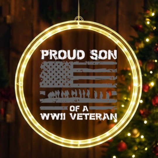 Discover Proud Son Of A Wwii Veteran LED Christmas Window Lights For Men LED Christmas Window Lights