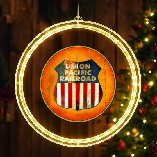 Discover Union Pacific Railroad - Badge - Railroad - LED Christmas Window Lights