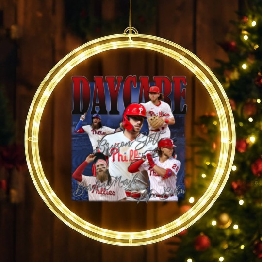 Discover Vintage 90s Daycare Baseball LED Christmas Window Lights , Bryson Stott Alec Bohm Brandon Marsh