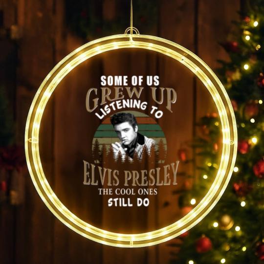Discover Vintage Elvis Presley Singer Legend Men LED Christmas Window Lights Black Unisex All Sizes