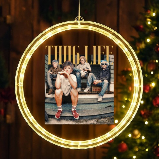 Discover Thug Life Stay Golden LED Christmas Window Lights Womens Vintage LED Christmas Window Lights 80s TV LED Christmas Window Lights Retro Womens Funny LED Christmas Window Lights Trendy  Womens Oversized Gift For Her