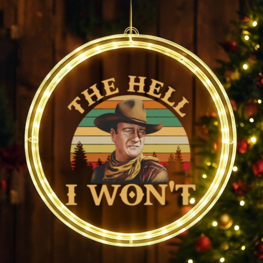 Discover John Wayne Movie LED Christmas Window Lights, John Wayne The Hell I Wont Vintage LED Christmas Window Lights