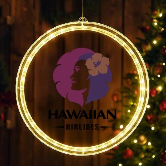 Discover Hawaiian Airlines Vintage Hawaii Camping LED Christmas Window Lights