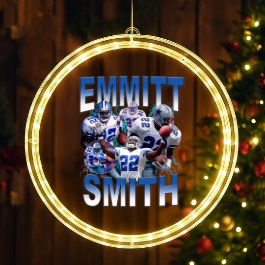 Discover Vintage 90s Graphic Style Emmitt Smith LED Christmas Window Lights, Emmitt Smith LED Christmas Window Lights, Sport LED Christmas Window Lights