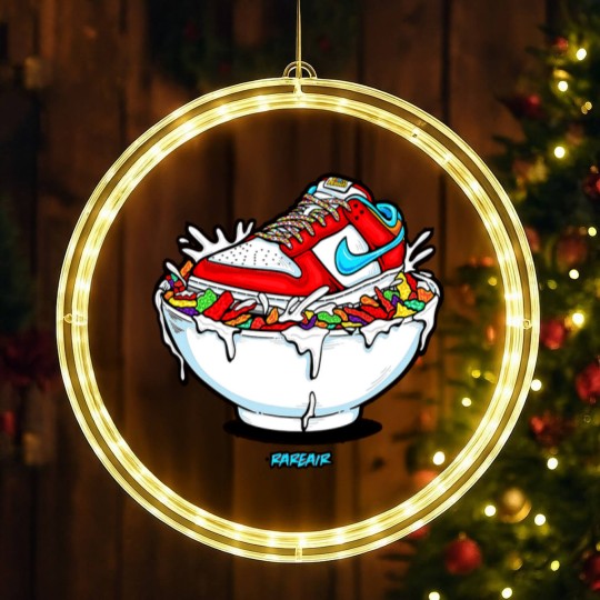 Discover Fruity Pebbles Dunk Sneaker Match Red Fruity Pebbles Bowl3 LED Christmas Window Lights