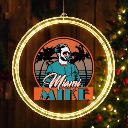 Discover Miami Mike LED Christmas Window Lights, Mike McDaniel LED Christmas Window Lights