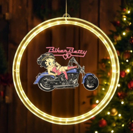 Discover 1993 Biker Betty Boop vintage motorcycle LED Christmas Window Lights LED Christmas Window Lights