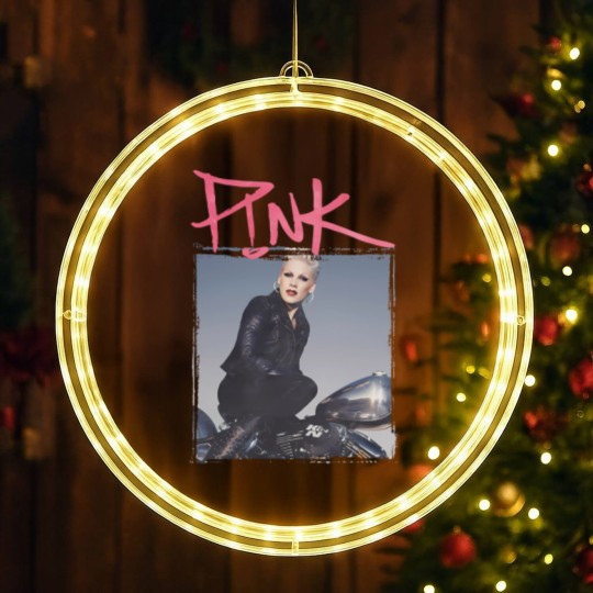 Discover Pink P!nk Bootleg Vintage LED Christmas Window Lights, Pink Singer Merch LED Christmas Window Lights, Pink On Tour Graphic LED Christmas Window Lights