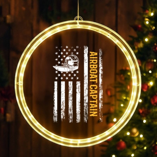 Discover Airboat American Flag, airboating LED Christmas Window Lights