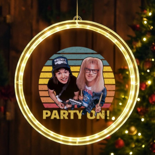 Discover Wayne's World Retro Vintage LED Christmas Window Lights, Party On Vintage LED Christmas Window Lights