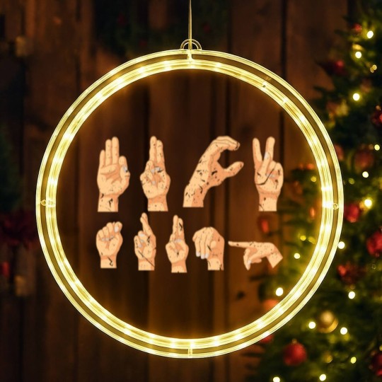 Discover ASL American Sign Language Fuck Trump Funny LED Christmas Window Lights