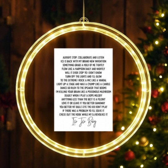 Discover Ice ice baby Vanilla Ice Hip Hop lyric mucis LED Christmas Window Lights