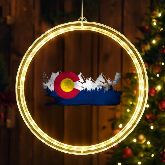 Discover Cute Family Gift Colorado State Flag LED Christmas Window Lights