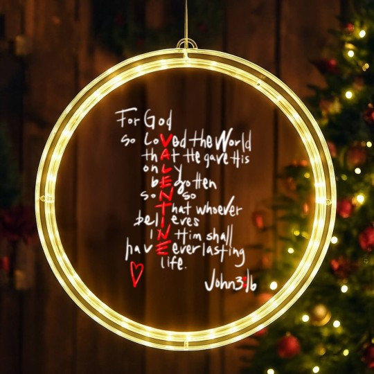 Discover John 3 16 Valentine LED Christmas Window Lights
