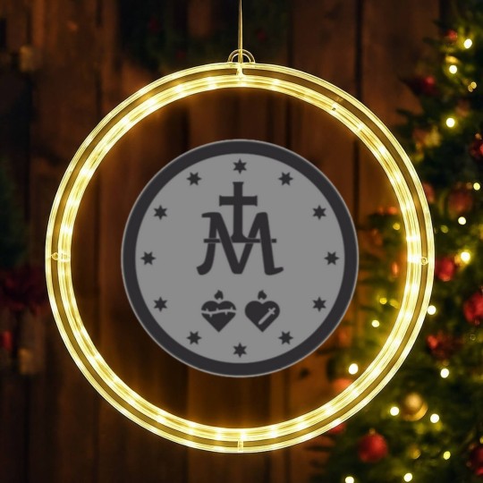 Discover Round Miraculous Medal Round Miraculous Medal LED Christmas Window Lights