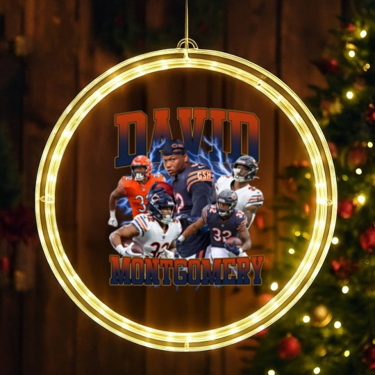 Discover David Montgomery 90s Vintage Bootleg LED Christmas Window Lights, Football Vintage 90s