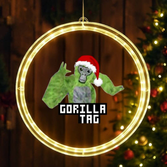 Discover Gorilla Tag Green Santa Hat Gorilla  png LED Christmas Window Lights