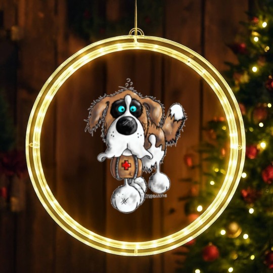 Discover "Bernhard" - St. Bernard - dog LED Christmas Window Lights