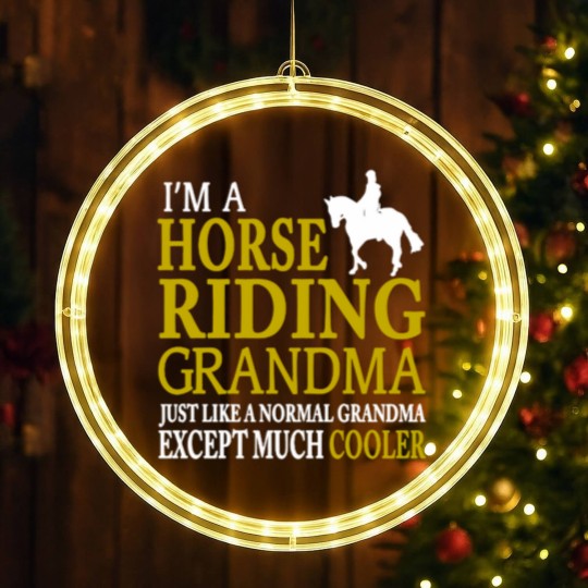 Discover I'm A Horse Riding Grandma LED Christmas Window Lights