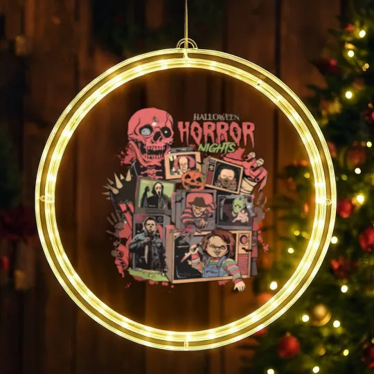 Discover Retro Horror Night  LED Christmas Window Lights, Halloween LED Christmas Window Lights, Vintage 90s Halloween Movies