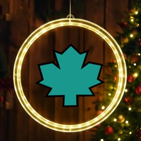Discover Total Drama Island Owen Maple Leaf Emblem Classic LED Christmas Window Lights
