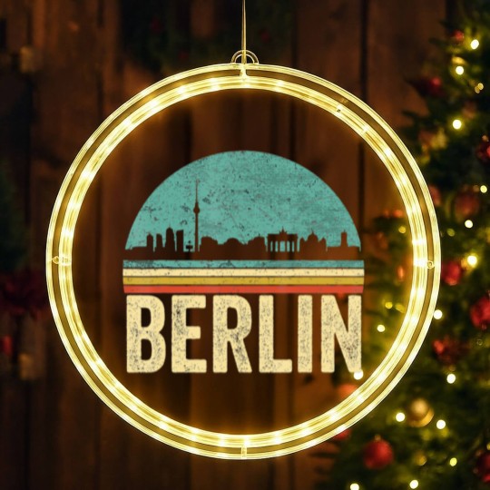 Discover Vintage 80s Retro Berlin Souvenir Skyline Berlin LED Christmas Window Lights