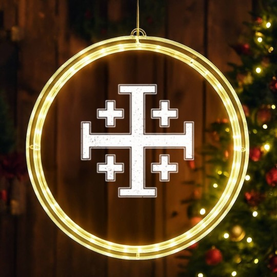 Discover jerusalem cross fivefold cross knight's templar LED Christmas Window Lights