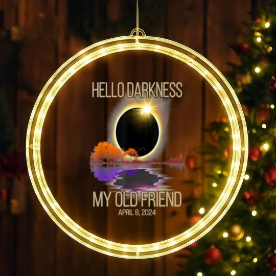 Discover Hello Darkness My Old Friend Solar Eclipse April LED Christmas Window Lights