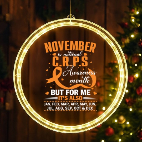 Discover In November We Wear Orange Ribbon CRPS Awareness Month / Day LED Christmas Window Lights