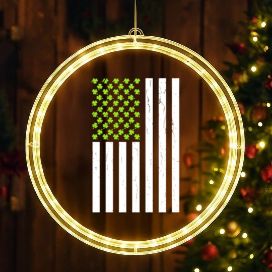 Discover Shamrock American Flag LED Christmas Window Lights