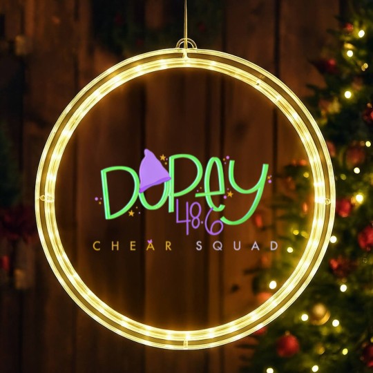 Discover Dopey Challenge ChEAR Squad LED Christmas Window Lights, WDW Dopey Runner Cheering Family LED Christmas Window Lights