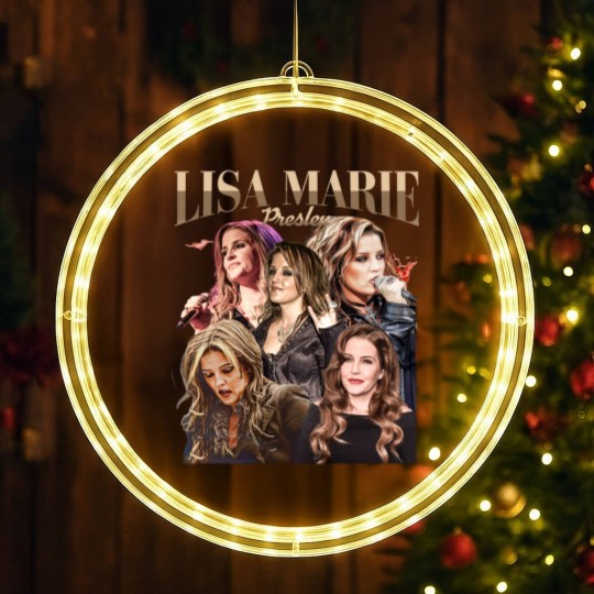 Discover Vintage Style Lisa Marie Presley 90s Vintage LED Christmas Window Lights, Lisa Marie Presley Merch