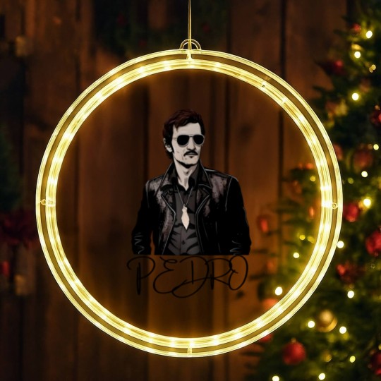 Discover Pedro Pascal Fan LED Christmas Window Lights Vintage Pedro Pascal tribute LED Christmas Window Lights