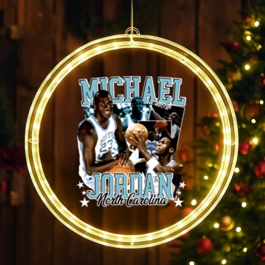 Discover Michael Jordan UNC 90s Style Vintage Bootleg LED Christmas Window Lights graphic LED Christmas Window Lights
