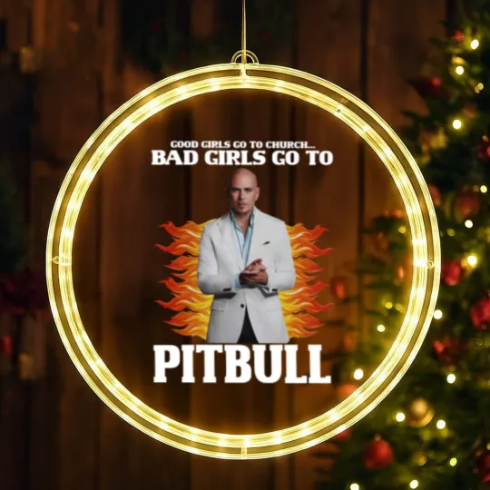 Discover Pitbull LED Christmas Window Lights, Good Girls Go To Church Bad Girls Go To Pitbull LED Christmas Window Lights