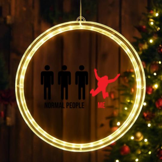 Discover Normal People Me Skydiver Skydive Funny Parachute LED Christmas Window Lights