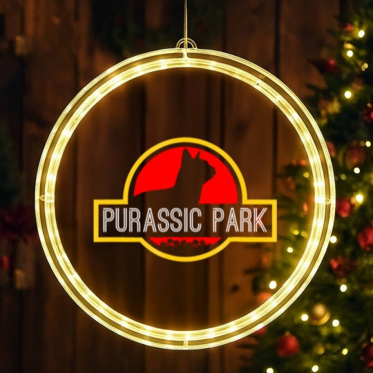 Discover purassic park cat funny t for dinosaur lovers LED Christmas Window Lights