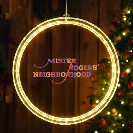 Discover Mister Rogers Colorful Logo Charcoal LED Christmas Window Lights