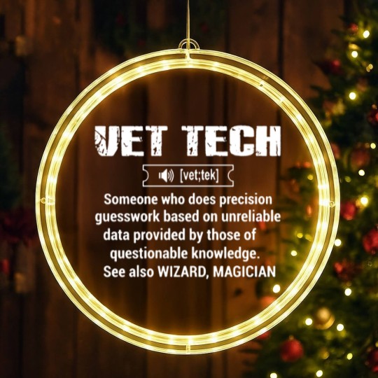 Discover vet tech, vet technician, vet techs, vet tech stud LED Christmas Window Lights